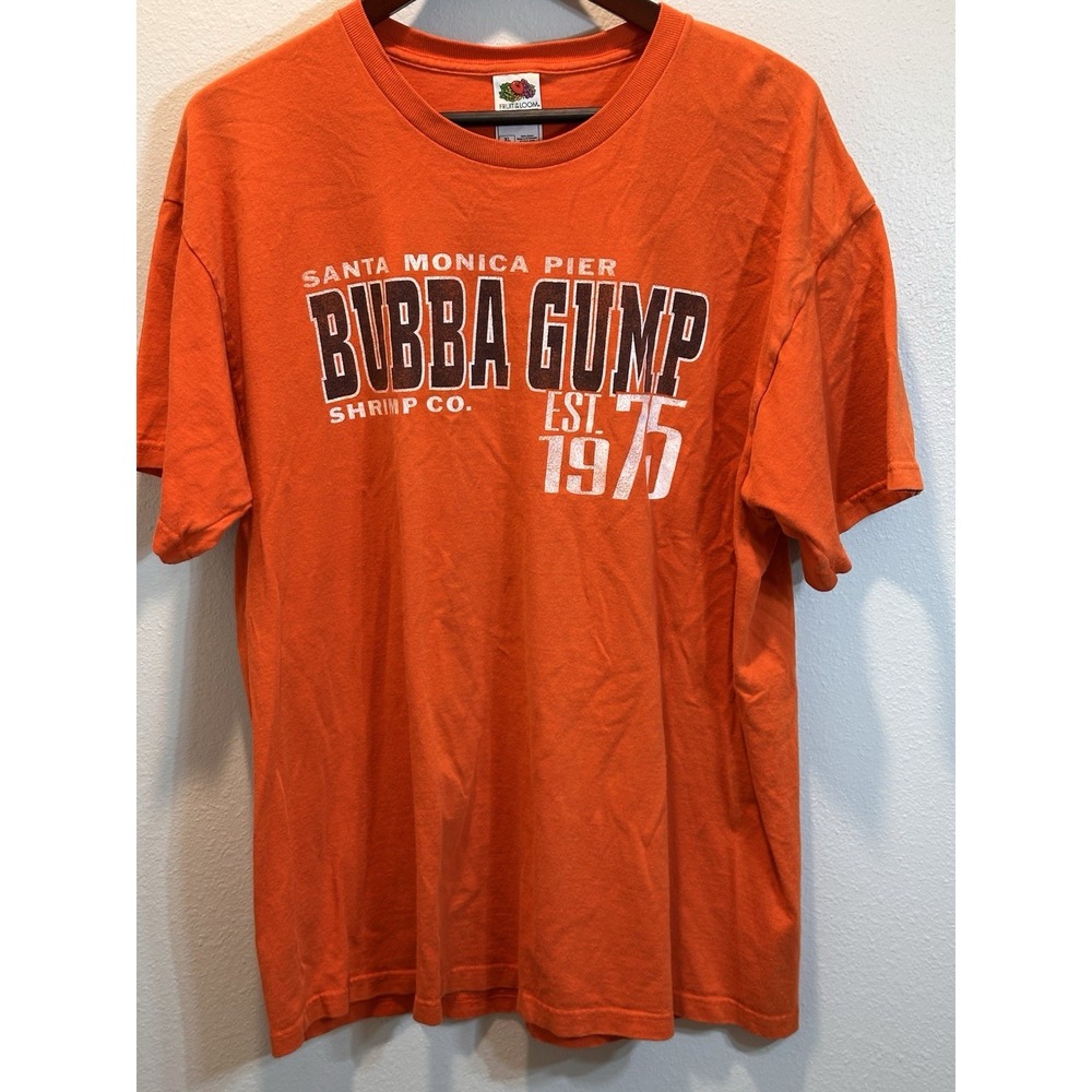 Bubba Gump Shrimp Santa Monica Pier T-Shirt Orange Size‎ [XL] Forrest Gump  Vtg